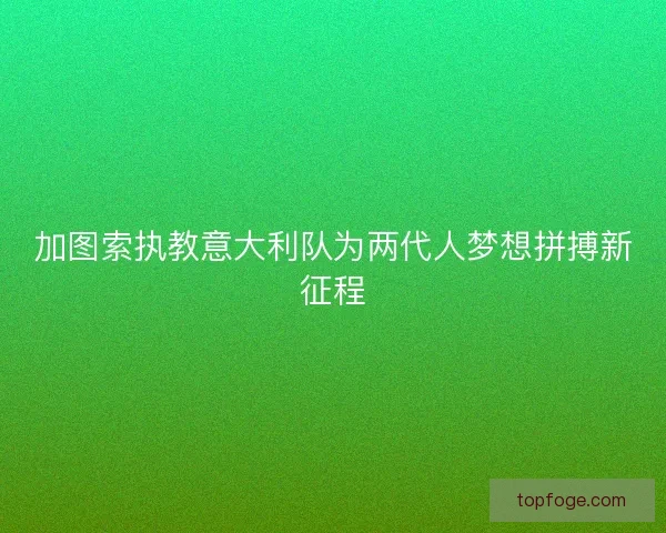 加图索执教意大利队为两代人梦想拼搏新征程