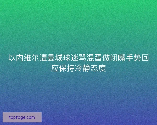 以内维尔遭曼城球迷骂混蛋做闭嘴手势回应保持冷静态度 以内维尔遭曼城球迷骂混蛋做闭嘴手势回应保持冷静态度